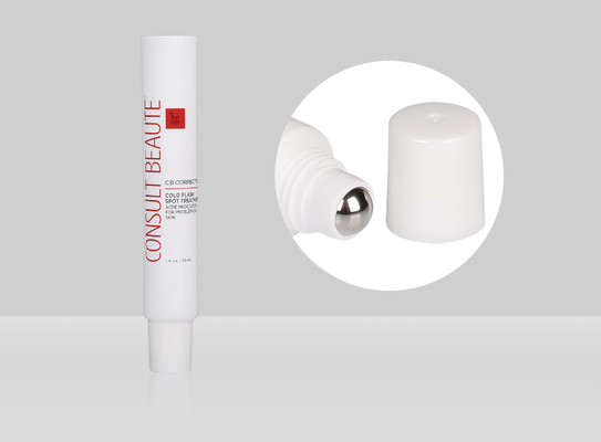 D22mm 10-30ml Custom Cosmetic Tubes Empty Custom Eye Cream Gel With Massage Stainless Steel Ball