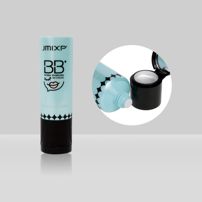 Custom Cream Blush Empty Lip Balm Tubes D30mm 30-80ml Plastic Make Up Combination Tube With Mirror