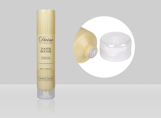 Yellow Lotion Tooth Paste Plastic Cosmetic Packaging D35mm 35-110ml