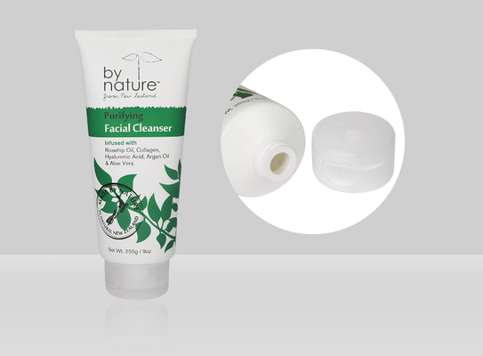 150-400ml Custom Cosmetic Tubes D55mm Empty Squeeze Plastic Facial Cleanser Tube With Flip Top