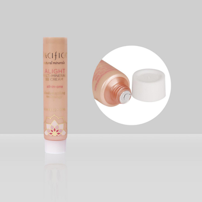 D19mm 10-25ml custom cream cosmetic packaging soft tube with frosted white screw-on cap