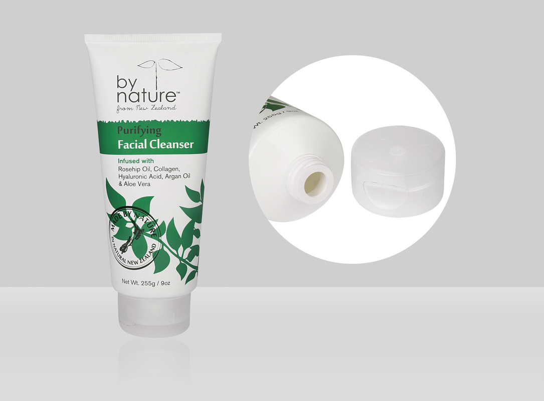 150-400ml Custom Cosmetic Tubes D55mm Empty Squeeze Plastic Facial Cleanser Tube With Flip Top